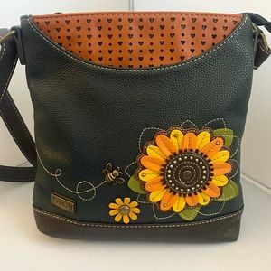 Chala Sunflower 🌻 Bumble Bee 🐝 Crossbody Messenger Navy Brown